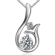 Silver Crystal Jewelry Mermaid Necklace image