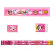 5x Set Children's Gift Pencil Sharpener Eraser Ruler