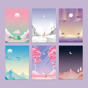 Moonlight Letter Writing Paper Notebook Lined Greeting Card image