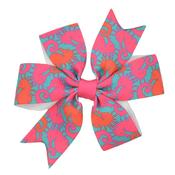 Lilly Printed Grosgrain Ribbon Bows Clips Girl 'S Hair Boutique image