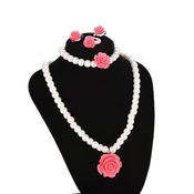 Kids Necklace Bracelet Ring Ear Clips Set Jewelry image