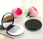 Cute Chocolate Cookie Makeup Mirror with Comb image