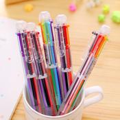 Plastic 6 Colors In 1 Pen Multi-color Ball Point Pen image