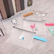 Cute Animal Zipper Handle Folder