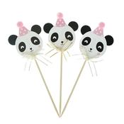 3pcs Cartoon Panda Paper Cake Picks Birthday Wedding Party Decoration image