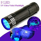 Super Mini Aluminum UV Light Torch 9 LED Flashlight image