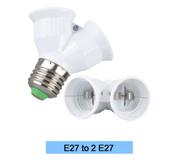 E27 to 2 E27 Light Lamp Bulb Adapter Splitter