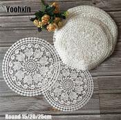 Round Lace Embroidery Table Mat Cloth Pad