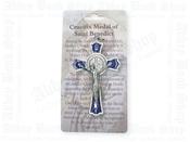 Saint Benedict Crucifix Medal - Blue With Card