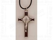 Saint Benedict Crucifix - Brown With Leaflet