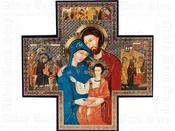 Wood Cross/Icon - Holy Family 6" x 6"