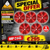 Special Offer 14 - STS 0300 (15mm segment) Universal Diamond Concrete Blades (5 pack) image