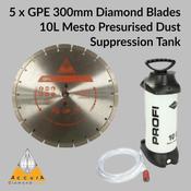 GPE 0300 Diamond Blade &amp; 10L Mesto Dust Suppression Tank Package