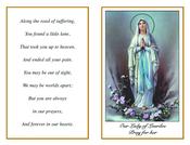 Our Lady of Lourdes Memorial Mass Card