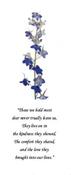 Elegant Blue Botanical Memorial Bookmark