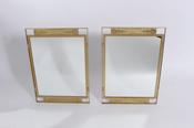 Pair of vintage Italian brass mirrors image
