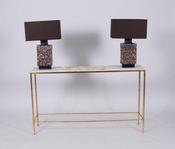 A unique vintage Italian gilt iron  console table. image