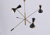 Mid century Italian 3 branch chandelier. image