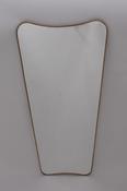 Large mid century Italian brass rimmed mirror image