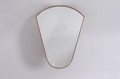 Mid century Italian brass rimmed mirror image
