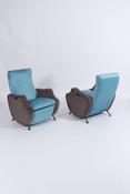 Pair Of Mid Century Italian Reclining Armchairs image