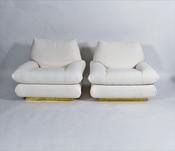 Pair of  Oversized Vintage Italian Armchairs image