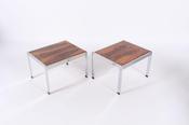 Pair Of Rosewood &amp;amp; Chrome Side Tables By Merrow Associates image