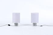 Pair Of Vintage Italian Table Lamps With Custom Made Irish Linen Shades image