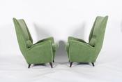 Superb Pair Of Mid Century Modern Italian Gio Ponti Armchairs image