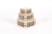 A Remarkable Trio Of Nesting Boxes In Lacquered Egg Shell.