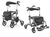 2 in 1 Aluminium Rollator/Wheelchair