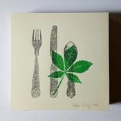 Cutlery with Green Leaf