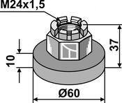 Washer with hexagon castle nut - AgriParts