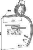 Double coil spring, left - AgriParts