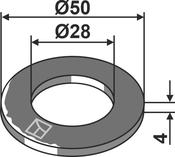 Washer Ø50x4xØ28 - AgriParts