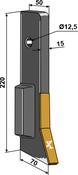 Furrow opener 15° - Hard metal - AgriParts