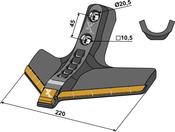 Sweep 220mm - Hard metal - AgriParts