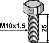 Hexagon bolt M10x1,5x25 without nut - Galvanized - AgriParts image