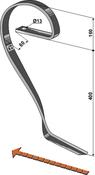 Brake tine, right - AgriParts