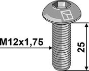 Saucer-head screw M12x1,75x25 with hexagon socket - AgriParts image