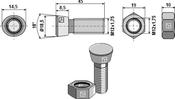 Plough bolt M12x1,75x45 with hexagon nut - AgriParts image