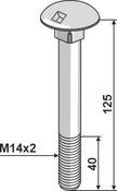 Bolt M14 galvanized without nut - AgriParts image