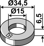 Washer Ø34,5x6,5xØ15 - AgriParts image