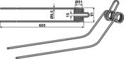 Hay rake tine - AgriParts