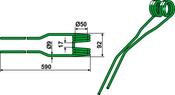 Hay rake tine - AgriParts
