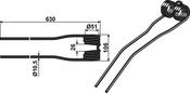 Hay rake tine - AgriParts