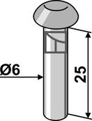Button head rivet Ø6x25 - AgriParts image
