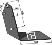Angled wing share Lelievre - right - AgriParts