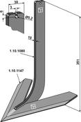 Tine with share 260mm - AgriParts