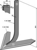 Tine with share 320mm - AgriParts